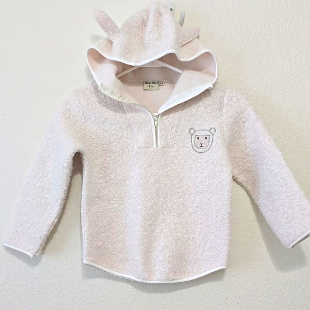 Patric Francis Cream Cozy Hoodie with‎ Animal Ears